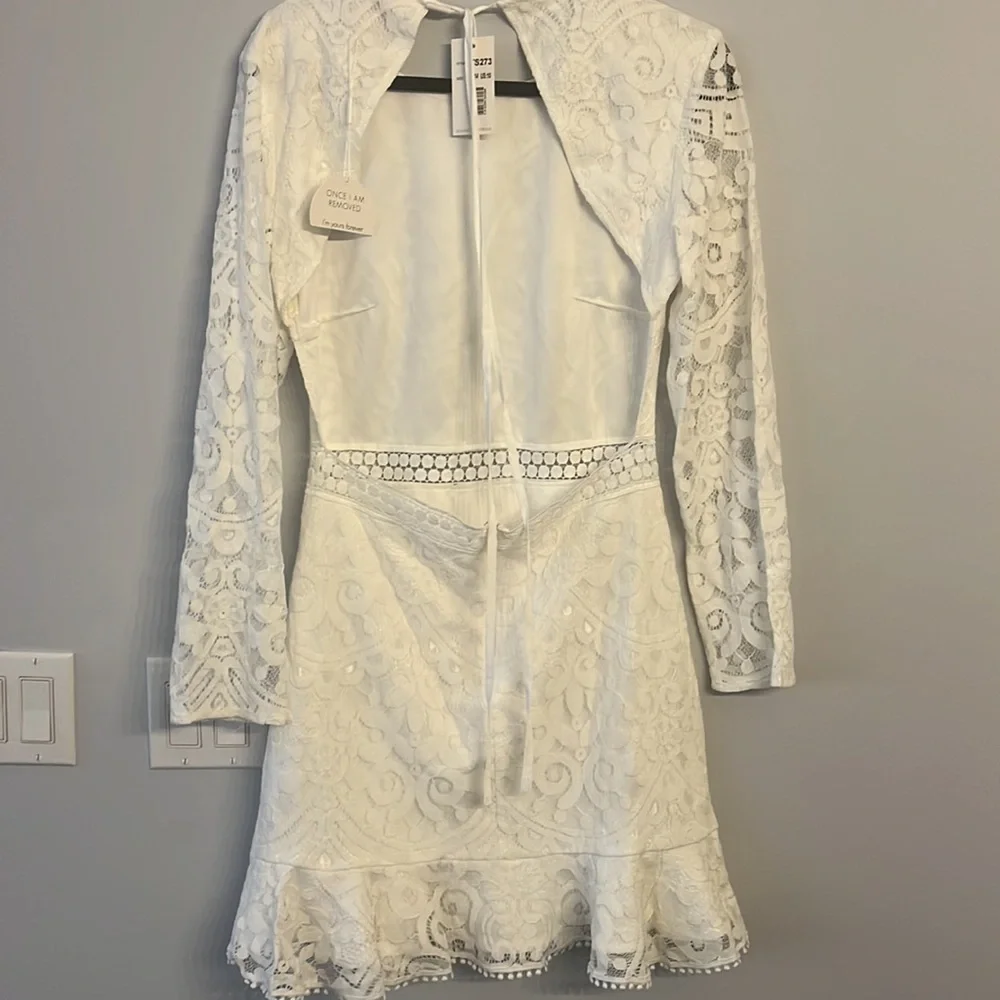 Twosisters white lace long sleeve dress XL - Picture 2 of 3